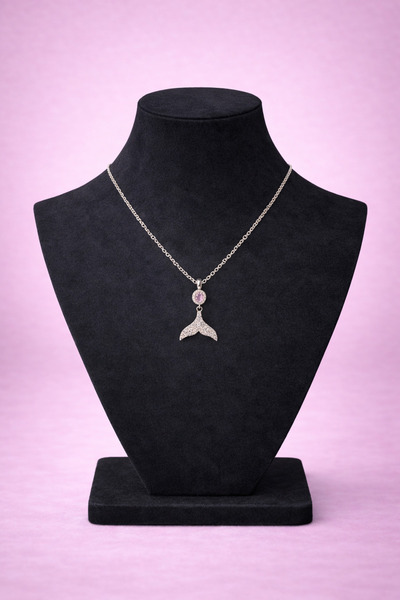 mdm style Sea-Themed Women's Necklace with Tail Figure and Stones