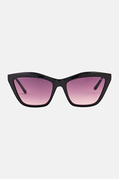 Guess نظارات شمسية نسائية GU00199 05B على شكل عين القطة، باللون الأسود