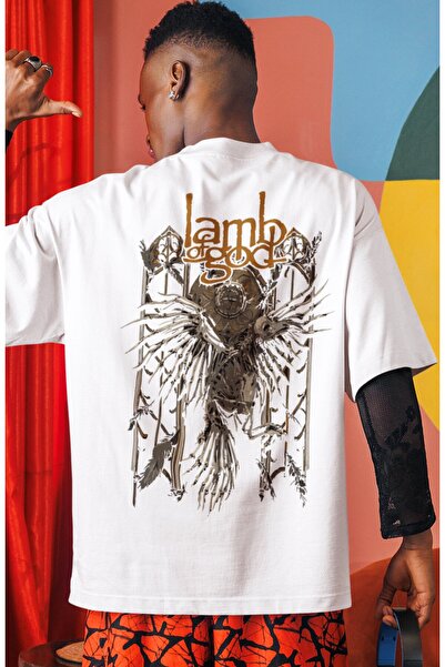 SEVBANO Μπλουζάκι Unisex Oversize με στάμπα στην πλάτη του συγκροτήματος Lamb...