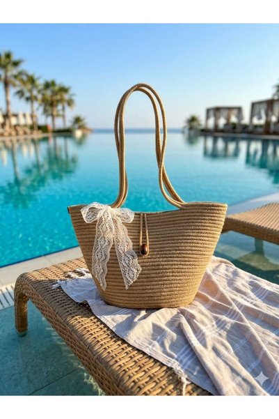 bayram taşcıoğlu home desing Daily Vacation Straw Lace Beach Bag