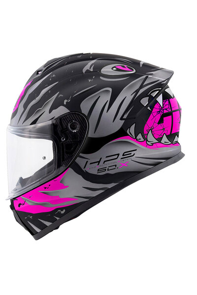 Givi 50.X Sharkbıte Mat Siyah-Gri-Pembe Kapalı Motosiklet Kaskı
