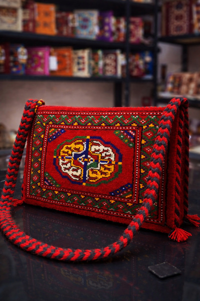Butik Gültürkmen El Yapımı Türkmen Desenli Çanta