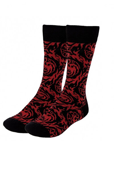 OEM Κάλτσες Ενηλίκων Unisex  "Ο Οίκος των Δράκων " 35-41 ΕΕ Κόκκινες Κάλτσες