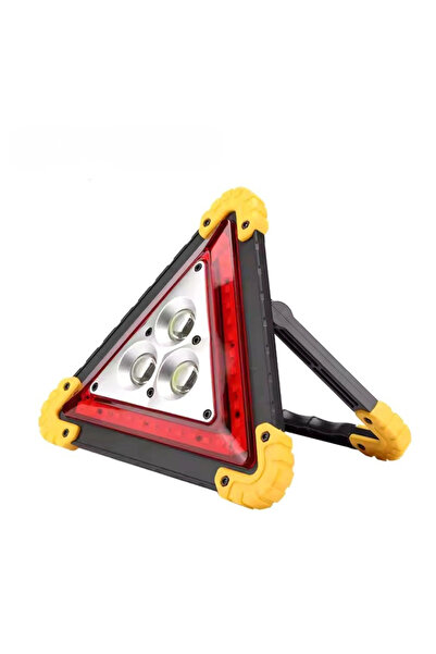 SHOPYTECH Şarjlı Üçgen İkaz Lambası COB LED Araç Arıza Uyarı Lambası USB Şarj...