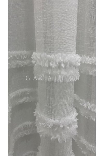 GACALLAR HOUSE Asenat, 1/3 Full Pleated Non-Iron Tulle Curtain from the Special Embroidered Gacallars Luxury Product Series