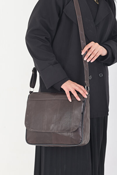 Erzeno Τσάντα ταχυδρόμου - Καφέ - Γνήσιο δέρμα