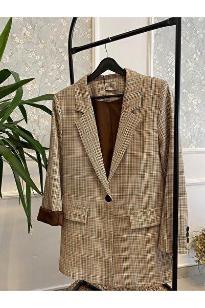 hot fashions Ekose Klasik Blazer Ceket