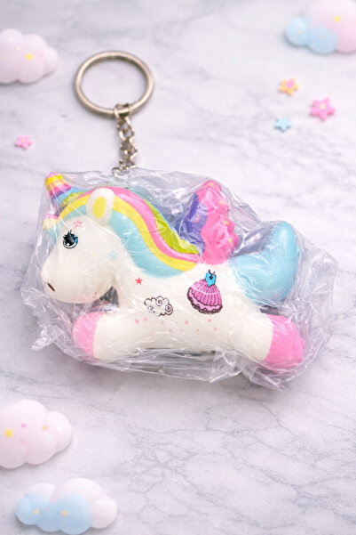 Srctech Breloc unicorn ornament pentru geantă model moale squishy - 9 CM