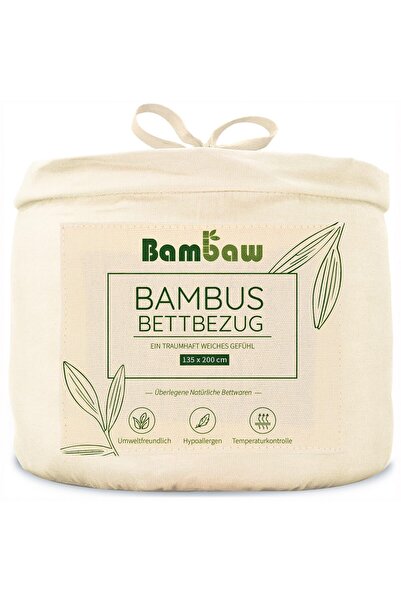 Bamboo Παπλωματοθήκη, Μπεζ, 135×200 εκ., Μαλακή, Αντιακαρεακή, Αναπνέον Υλικό