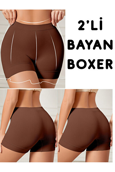AY10 Boxer- Toparlayıcı Boxer - Yüksek Bel Boxer Boxer Tayt Spor Boxer 2'Lİ