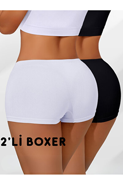 AY10 Boxer- Toparlayıcı Boxer - Yüksek Bel Boxer Boxer Tayt Spor Boxer 2'Lİ