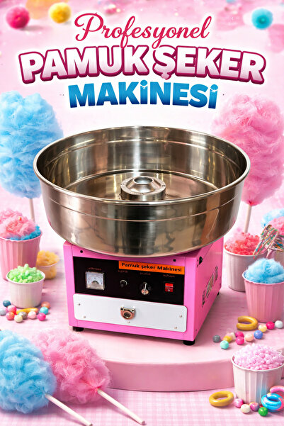 ŞEKERCE Profesyonel Pamuk Şeker Makinesi - Ev ve Ticari Tip Paslanmaz Çelik K...