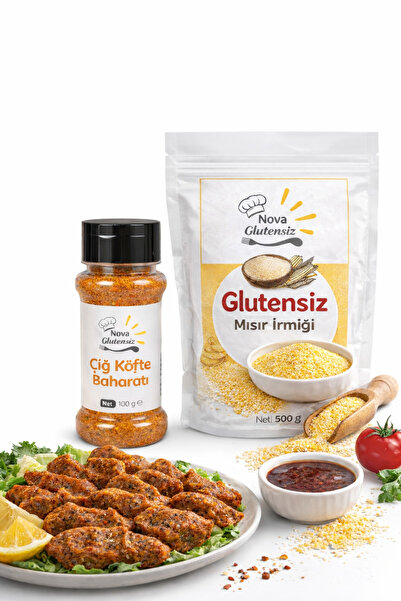 NOVA GLUTENSİZ Glutensiz Çiğ Köfte Seti (Çiğ Köfte Baharatı ve Mısır İrmiği)