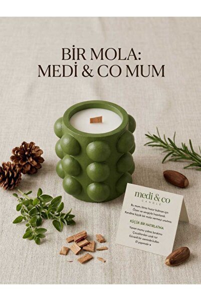 MD Design Medi&Co Doğal Soya Mumu El Yapımı Dekoratif Kokulu Mum | Şık Tasarı...