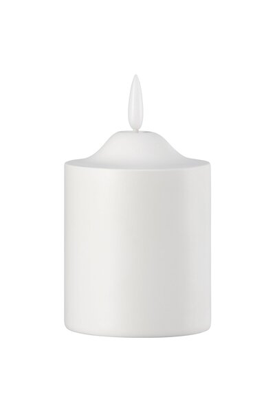 IKEA شمعة LED على شكل عمود من SMÅLOM، تعمل بالبطارية، لون أبيض، 9 سم