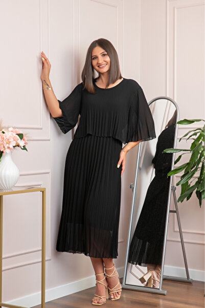 OEM Rochie eleganta plisata Arielle - Negru