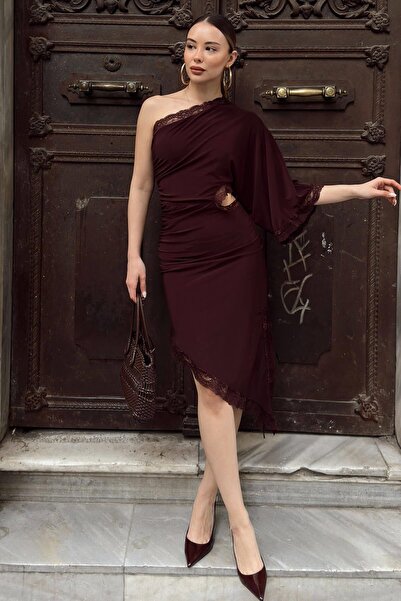 Swist Φόρεμα - Καφέ - Ασύμμετρη