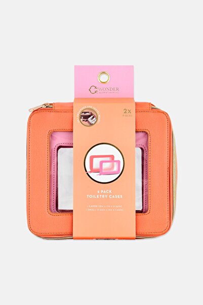 C. Wonder 2 Pieces Toiletry Cases, Multicolor