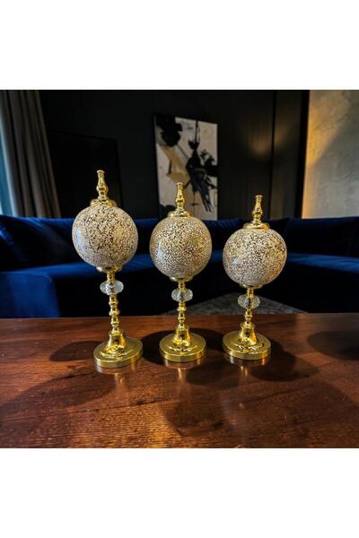 Sleep Nova Golden Mosaic Küre Dekoratif Obje Seti – Altın Detaylı Lüks Modern...