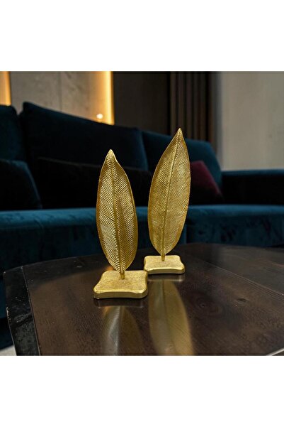 Sleep Nova Golden Leaf Dekoratif Obje Seti – Modern Yaprak Tasarımlı Lüks Mas...