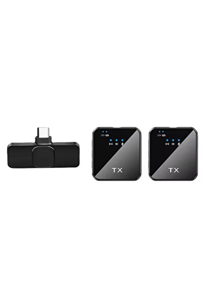 SHOPYTECH Kablosuz 4ü 1 Arada Yaka Mikrofonu Type-C Lightning 3.5mm Uyumlu G...