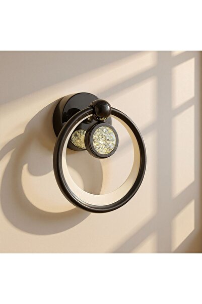 Danube Home مصباح حائط LED من كول، أسود كروم، إضاءة حائطية عصرية للديكور
