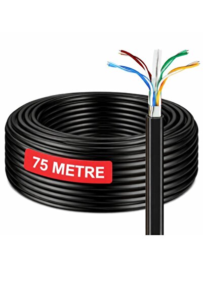 SONREİR كابل Cat6 بطول 75 مترًا، سلك نحاسي AWG23، طبقة مزدوجة، كابل إنترنت إي...