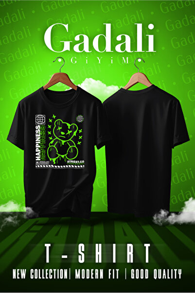 Gadali Μπλουζάκι Unisex Bear Street Happiness με στάμπα μπροστά και πίσω