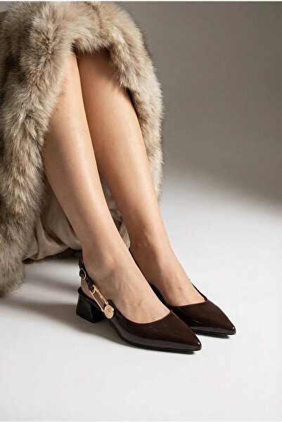 NUG Γυναικεία παπούτσια Marisse με μυτερή μύτη, ανοιχτή πλάτη, καφέ χρώμα, χα...