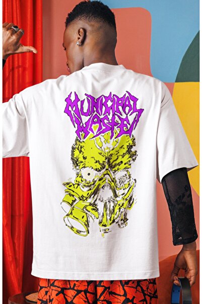 SEVBANO Tricou unisex supradimensionat cu imprimeu pe spate Municipal Waste R...