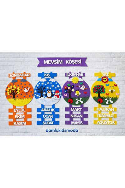 damlakidsmoda Mevsim köşesi okul panosu eğitim materyalleri