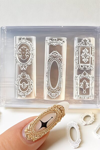 Easy Beauty İnce Nail Art Silikon Kalıp 3D Nail Art Desen Kalıbı, Tırnak Süsl...