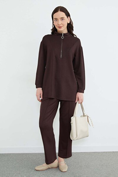 Fulla Moda Set Fullamodest din modal cu jumătate de fermoar, 2 piese