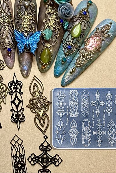 Easy Beauty İnce Nail Art Silikon Kalıp 3D Nail Art Desen Kalıbı, Tırnak Süsl...