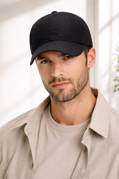 ZERAMİNE Black Unisex Sports Hat Breathable Anti-Sweat Adjustable Casual Base...