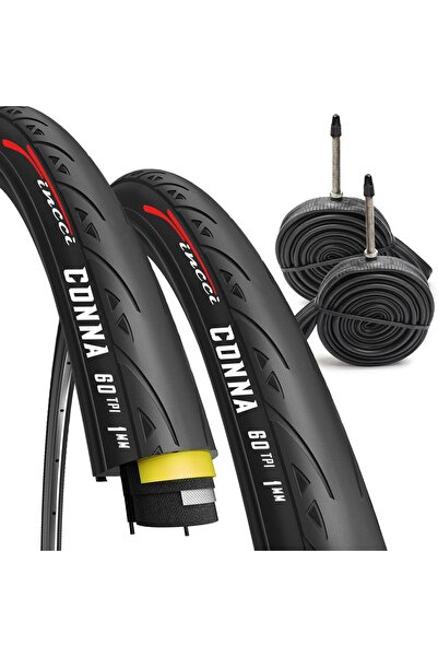 Fincci Σετ 2 ελαστικών 700x25c και σαμπρέλας 25-622 για ποδήλατο δρόμου 28 ιν...