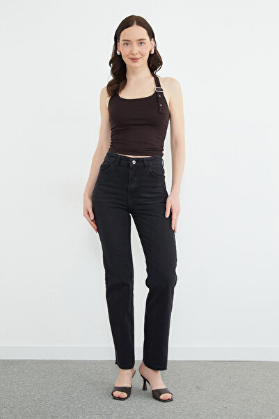 Fulla Moda talie înaltă tiv nefinisat Jean