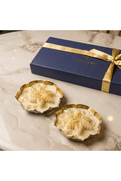 Tohfa Luxe - UAE Golden Star Sculpture Candle Set of 2 in Premium Gift Box