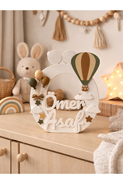 Elhara Design Kişiye Özel İsim Harf Dekor Balon ,Bulut ,Yıldız,Kurdele Detayl...