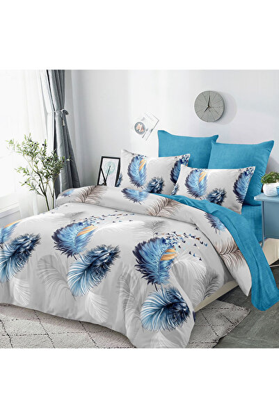 Pucioasa Lenjerie de pat cu elastic 180x200 pentru pat dublu Pucioasa, 6 pies...