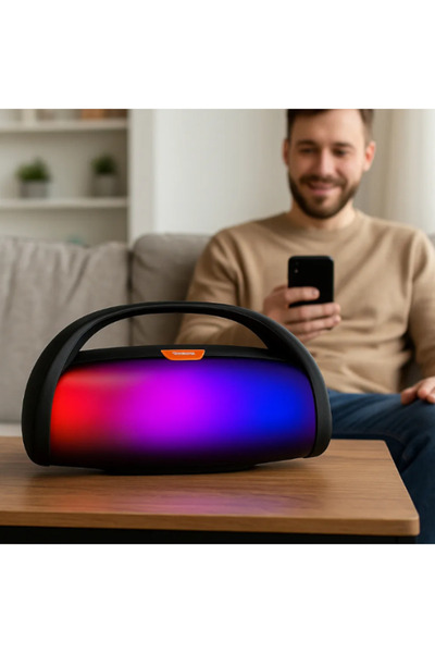 OEM Φορητό Ηχείο με Σύνδεση Bluetooth, Δύο Ισχυρά Ηχεία 3 ιντσών, Πολύχρωμα Φώτα