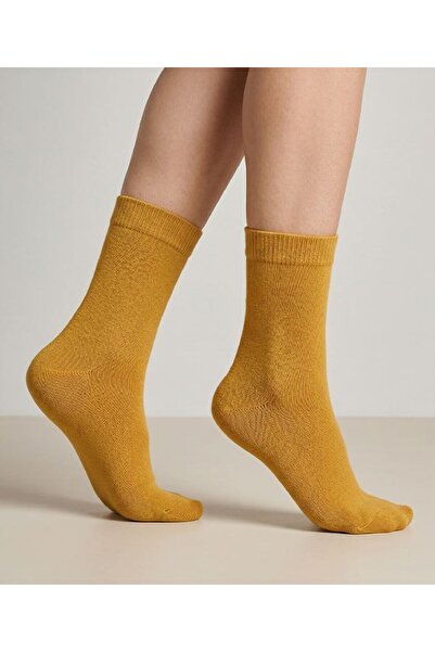 Bross Πετσέτα ίσια γυναικεία 3 τεμαχίων σε χρώμα μουστάρδα