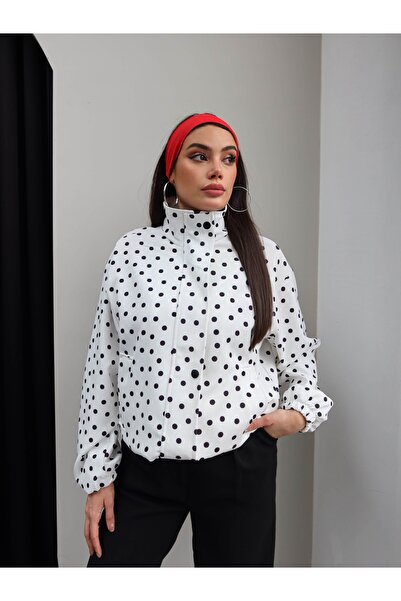 ESRAHELVACI Μπουφάν με λεπτομέρεια κορδόνι και πουά σχέδιο