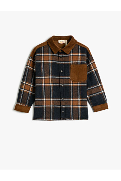 Koton Πουκάμισο Ξυλοκόπτη με Βελούδινη Λεπτομέρεια από Βαμβάκι