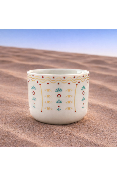 Tohfa Luxe Zahra Ceramic Cup – Colorful Arabic Print - Single