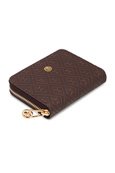 Tergan Kahverengi Print Kadın Cüzdan - S1CB00055822-R9C
