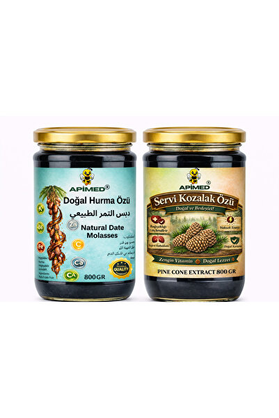 APİMED Set of 2 Servi Pine Cone Extract & Date Extract 800 Gr + 800 Gr Natura...