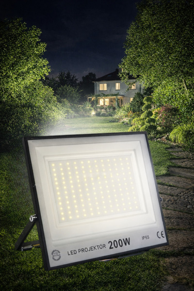 ga gözde aydınlatma 200W LED Projektör 6400K Beyaz Işık | IP65 Dış Mekan Aydı...