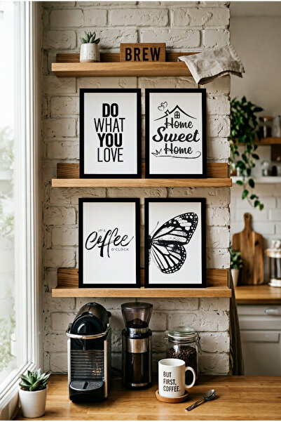 Zevahir Mobilya Dekorasyon 4 τεμάχια Ξύλινο πλαίσιο με εμφάνιση σε στυλ Do Wh...