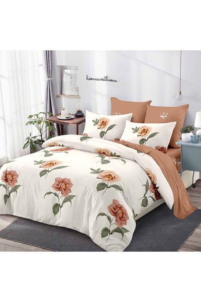 Pucioasa Lenjerie de pat cu elastic 180x200 pentru pat dublu Pucioasa, 6 pies...